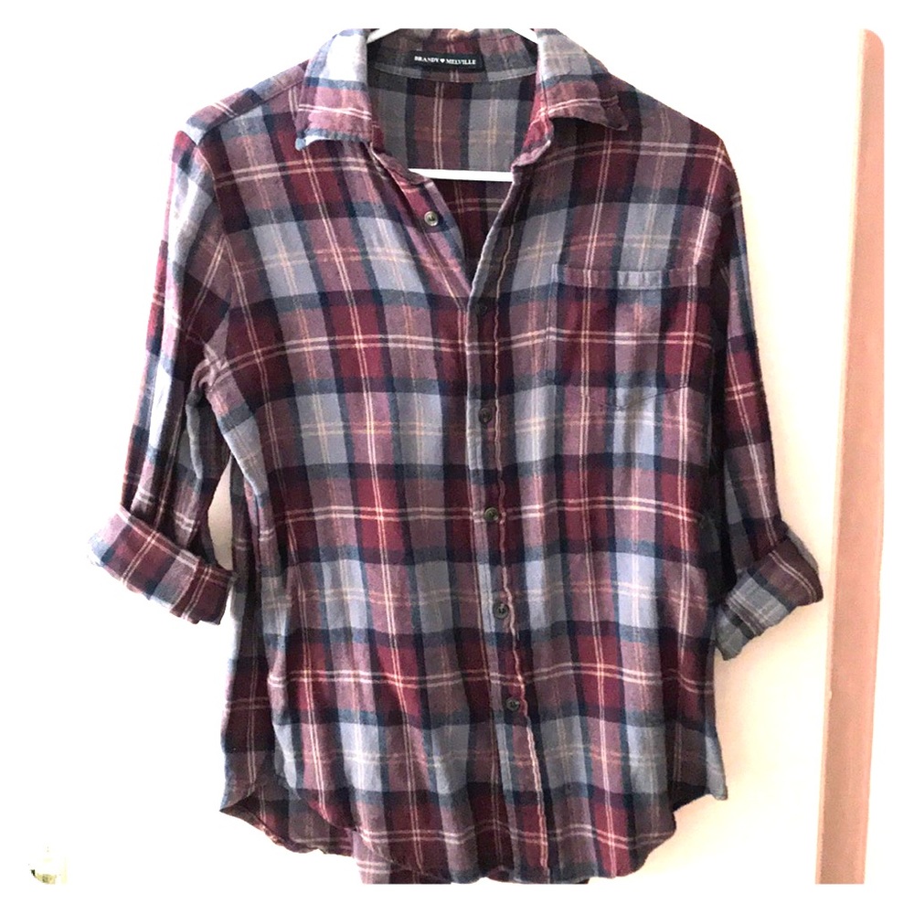 Brandy Melville Dark Maroon Flannel